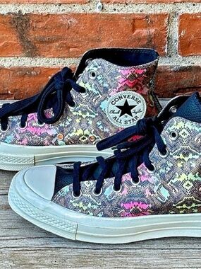 Converse Chuck 70 High Digital Daze - Snakeskin Sneakers Multi & Black US 7.5